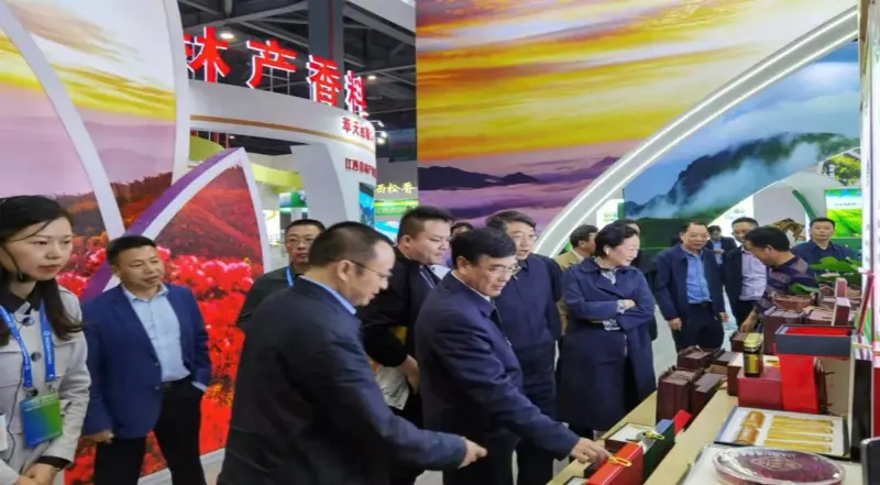 Líderes da Administração Nacional Florestal e de Pastagens e do Departamento Florestal Provincial de Jiangxi inspecionam nosso estande na Expo Florestal Provincial