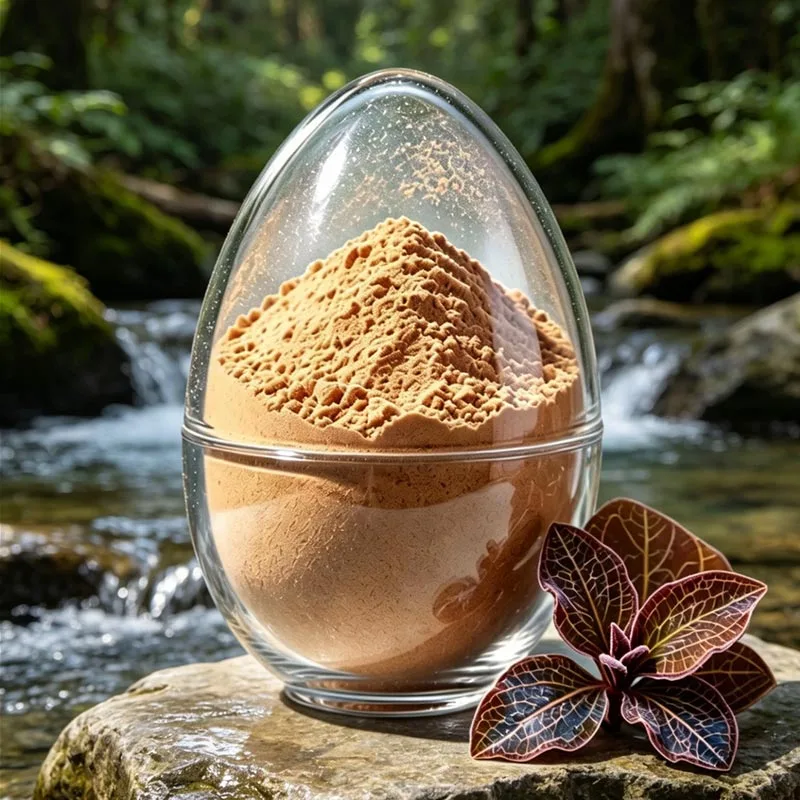 Folha seca de Anoectochilus cultivada na natureza para chá e sopa